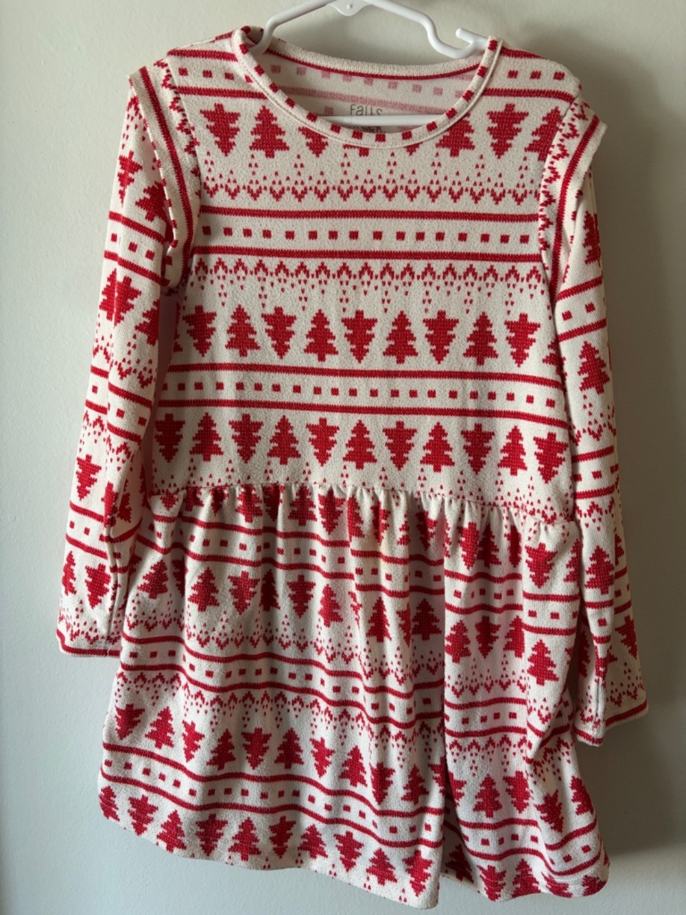 Falls Creek Red and Cream Festive Knit Dress